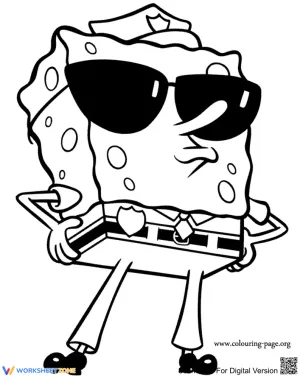 Coloring with Officer Spongebob