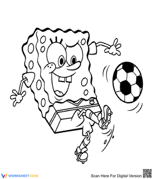 SpongeBob Playing Football Illustration