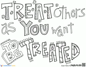 "Treat Others" Coloring Page for Kids