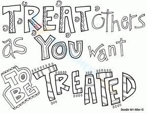 "Treat Others" Coloring Page for Kids