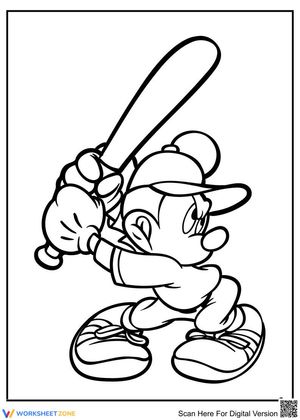 Mickey playing baseball