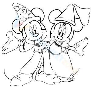 Mickey and Minnie Coloring Page