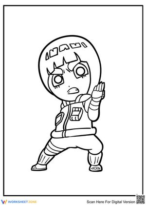 Rock Lee Coloring Page | Essential Naruto Printable