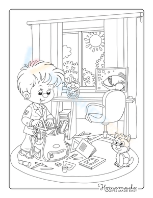 Boy Packing School Bag