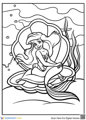 Ariel sitting in a seashell