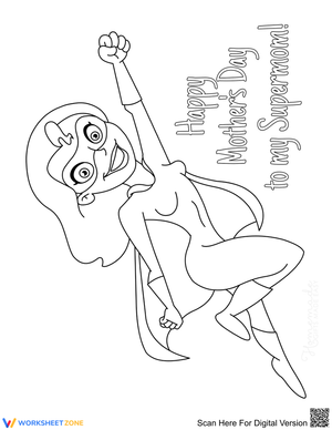 Supermom Cartoon Illustration