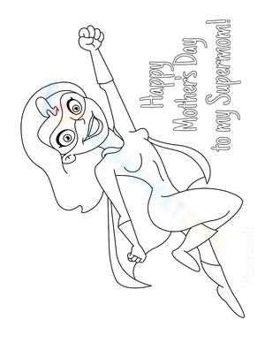 Supermom Cartoon Illustration