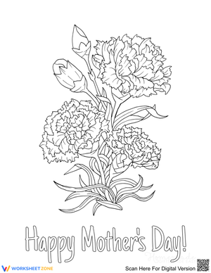 Mother's Day Coloring Page: Carnations