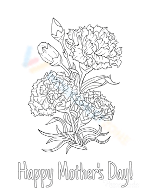 Mother's Day Coloring Page: Carnations
