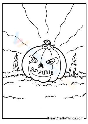 Angry Pumpkin Halloween Illustration