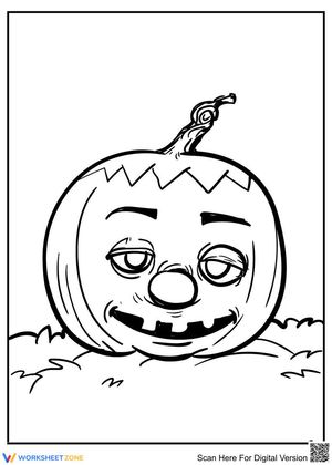 Tired Pumpkin Halloween Illustration