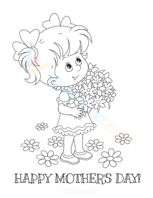 Daughter with Flowers Illustration