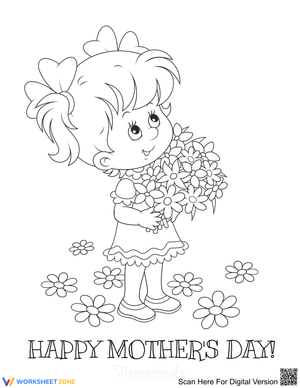 Daughter with Flowers Illustration