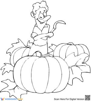Planting Pumpkin Illustration