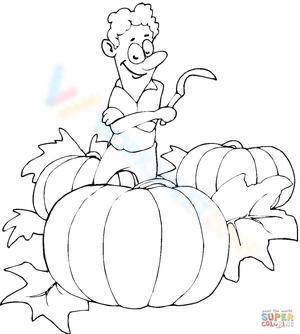 Planting Pumpkin Illustration