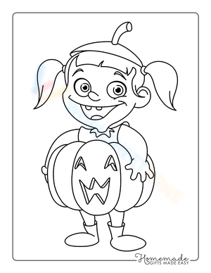 Pumpkin Costume Girl Illustration