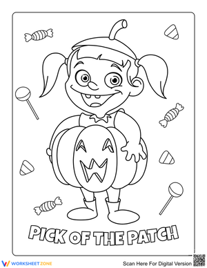 Pumpkin Costume Girl Illustration