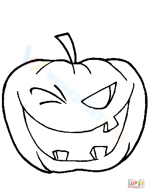 Winking Pumpkin Illustration