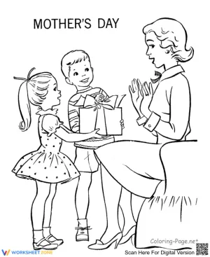 Giving Present on Mother's Day