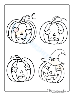 Four Pumpkins Illustration