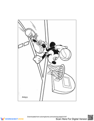 Mickey Mouse Playing Basketball