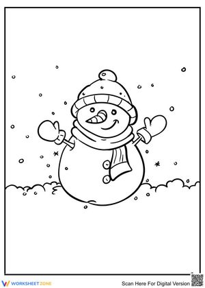 Happy Snowman Worksheet for Winter Activities