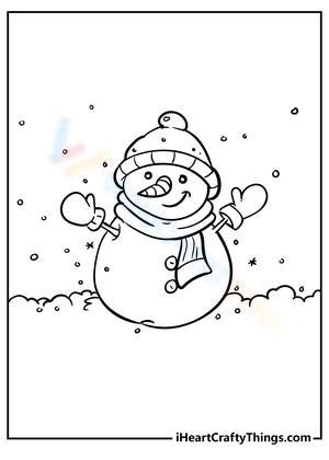 Happy Snowman Worksheet for Winter Activities