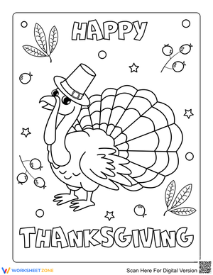 Happy Thanksgiving Turkey Worksheet