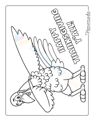 Funny Dabbing Turkey Thanksgiving Worksheet