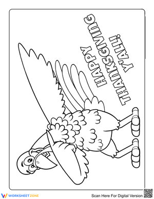 Funny Dabbing Turkey Thanksgiving Worksheet