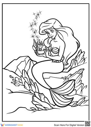 Ariel Music Box Coloring Page | Essential K-5 Printable