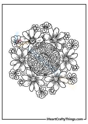 Flowers in Round Bouquet: A Floral Worksheet