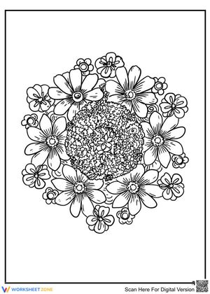 Flowers in Round Bouquet: A Floral Worksheet
