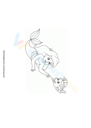 Little Ariel and Baby Flounder Worksheet
