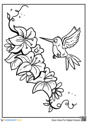 Flowers and the hummingbird