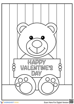Teddy Bear Holding Poster Worksheet
