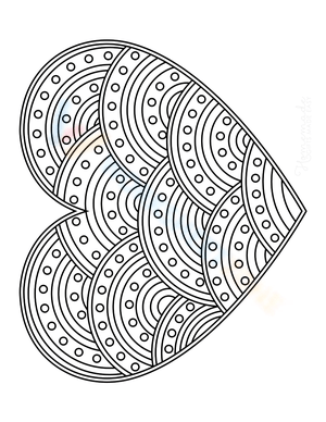 Curved Striped Pattern Heart