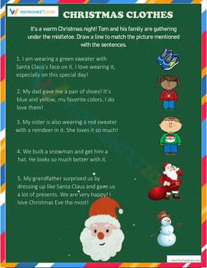 Christmas Clothes Worksheet for Holiday Learning