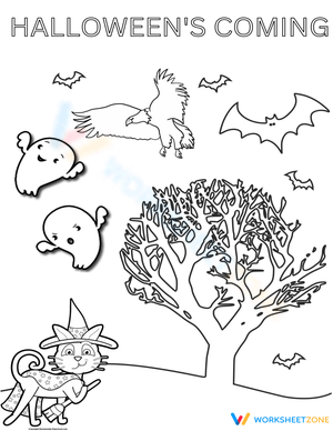 Halloween is coming Coloring Page 
