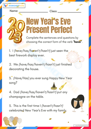 New Year's Eve Worksheet for Celebrations