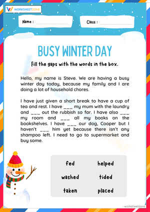 Busy Winter Day Worksheet for Learning