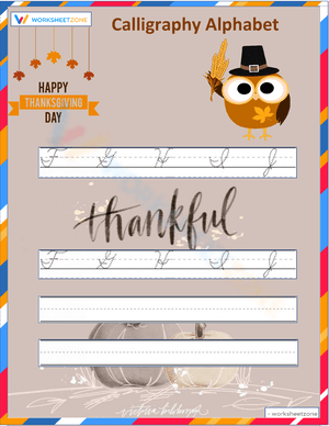 Calligraphy Practice Worksheet