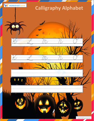 Halloween Calligraphy Alphabet K-O