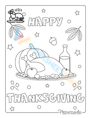 Happy Thanksgiving Coloring Page | Essential Grade K Art