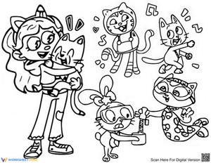 Printable Gabby and Friends Coloring Page | Grade K-2
