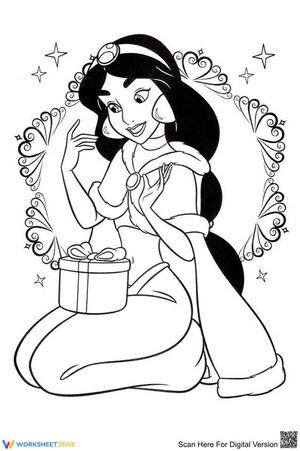 Jasmine Coloring Page | Printable Preschool Worksheet