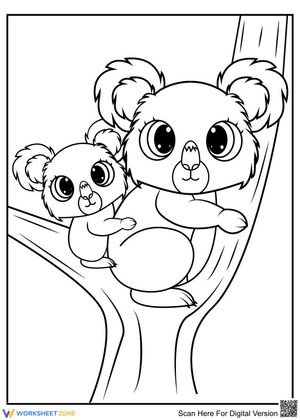 Mother koala and her child