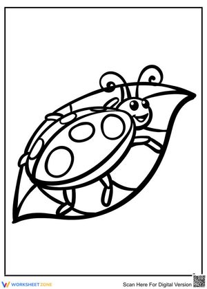 Ladybug on Leaf Nature Worksheet