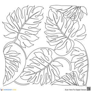Palm Leaf Coloring Page | Printable Nature Worksheet