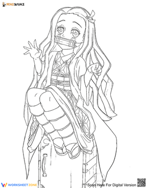 Nezuko sitting on a box